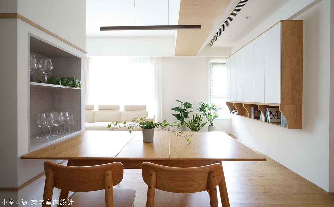 日式北歐風客餐廳整合設計:開放式空間與多功能餐邊櫃配置